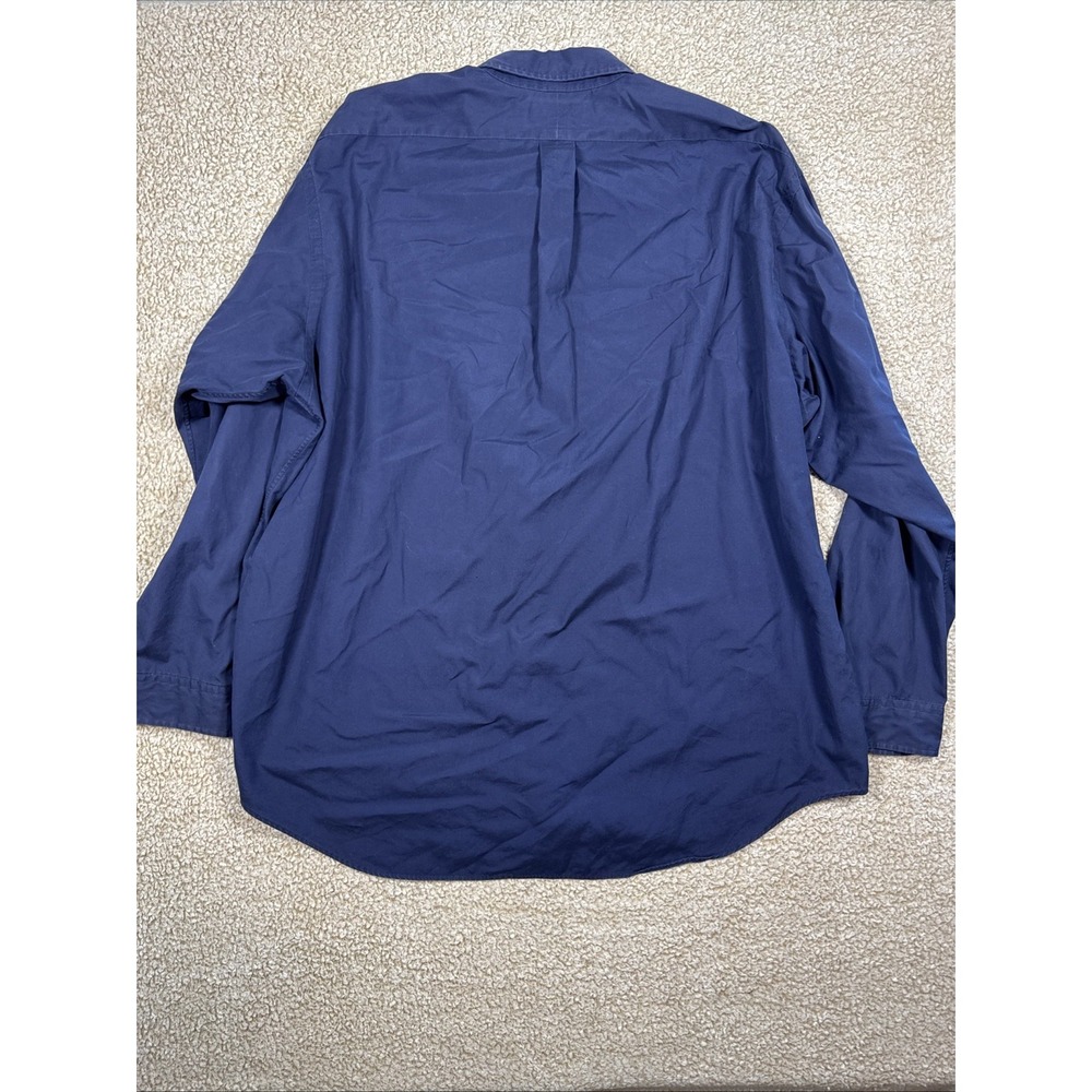 Ralph Lauren Mens Shirt XXL Navy Blue Solid Blake Classic Fit Casual Long Sleeve - Picture 11 of 11